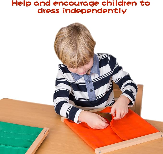 Snapping Frame | Practical Life Skill Tool for Toddlers & Preschoolers | Learn to Snap Clothes, Develop Fine Motor Skills & Independence (Ages 3-6)
