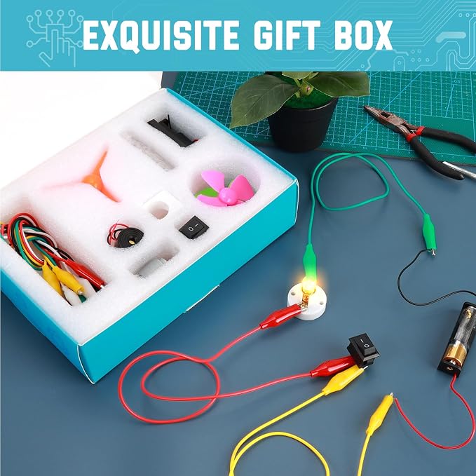 Sntieecr Electric Circuit Motor Kit for Kids 8-12, Electric Motor Kit | with Box for DIY STEM Science Project, Educational Montessori Learning Kits Sets Science Kits Present for Children