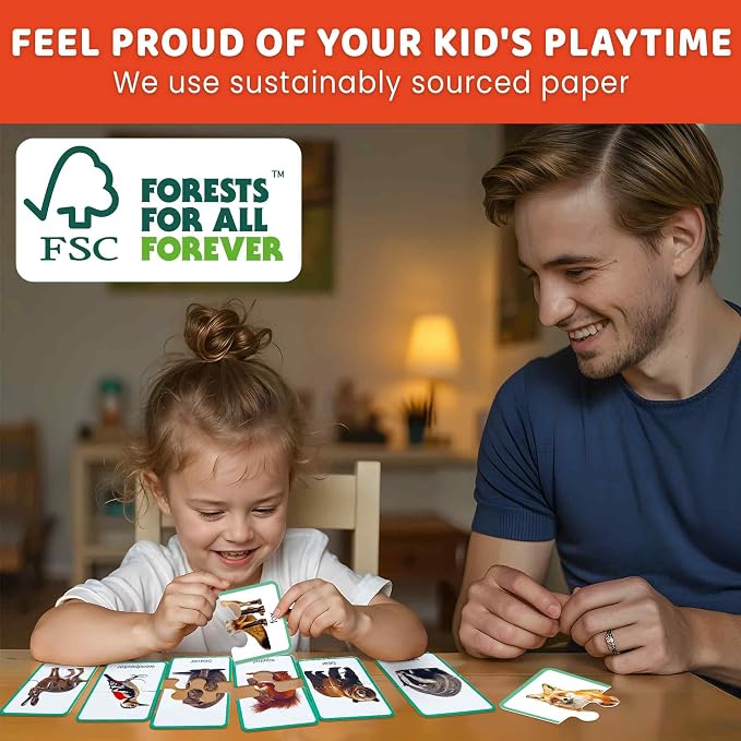 QUOKKA Toddler Puzzles Ages 2-4 – 100% Self-Correcting 16 Realistic Matching Forest Animals – Educational Toddler Puzzles Ages 1-3 with 32 Pcs - Memory Matching Games for 3-5 Years Old Boys and Girls