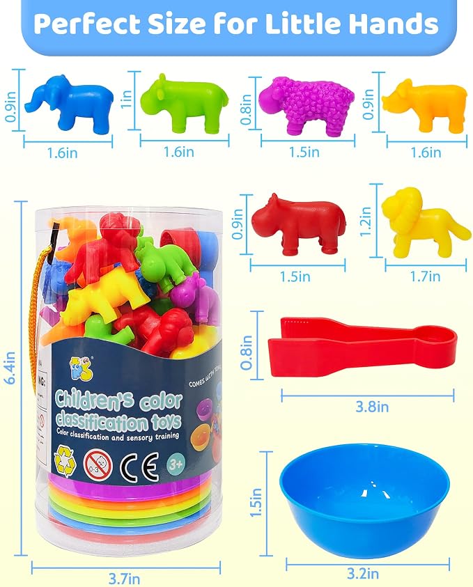 Counting Animals Montessori Toys for 3 4 5 Years Old, Learning Toys Gifts | Sensory Toy for Kids with Autism, Counting Bears, Preschool Sensory Bin Filler, Educational Toy for 3 Year Old, Toddler Gifts