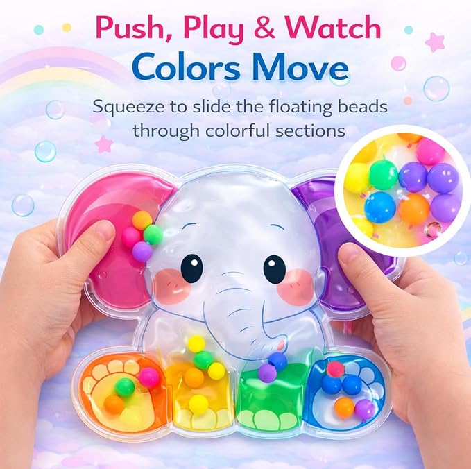 Sean's Choice Color Sorting Sensory Toys for Toddlers, Roadtrip Travel Essenstial Fine Motor Autism Fidget Preschool Classroom Activities for Kids (Elephant)