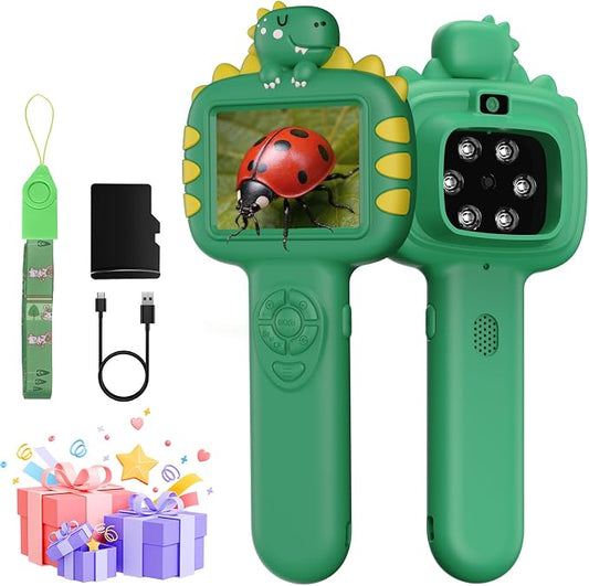 Outdoor Portable Kids Microscope: Handheld Microscope Auto Focus | Pocket 1000x Hand Held Microscope, Magnifying Camera for Travel, 3.5H Rechargeable Battery 6 LEDs, Anytime Exploration