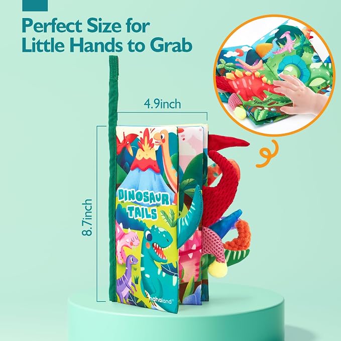 hahaland Baby Books 0-6-12 Months,Infant Tummy Time Sensory Toys | Touch Feel Book Gifts for Boy Girl 0-3 Month Learning Toy Baby Birthday Easter Basket Stuffers 1PCS