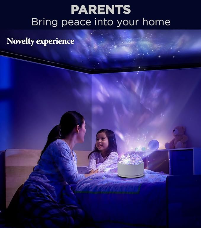 Calming Sensory Lights, Sensory Toys for Kids with Autism, Ocean Light Projector with 15 Color Patterns, Light Projects Water Ripple Effects onto Walls and Ceilings, Autism Toy,for Children and Adults