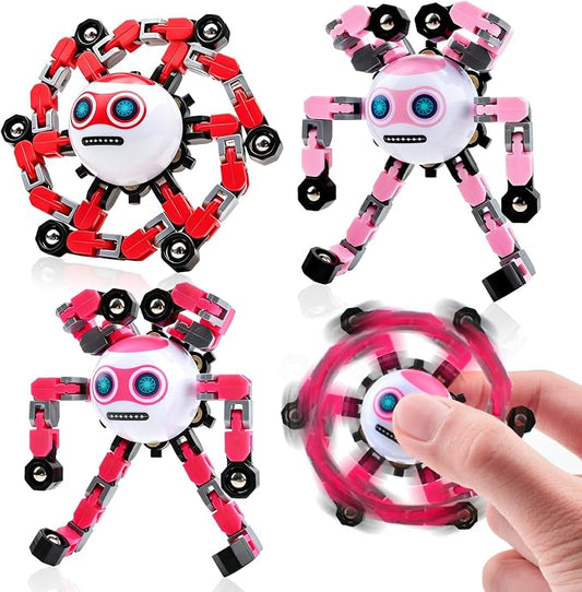 3 PCS Travel Toys Transformable Fidget Spinners Toys for Kids and Adults Sensory Toy for Boys Teens Stress Relief Autism ADHD Cool Road Trip Travel Essential Birthdays Gifts for Party Favors