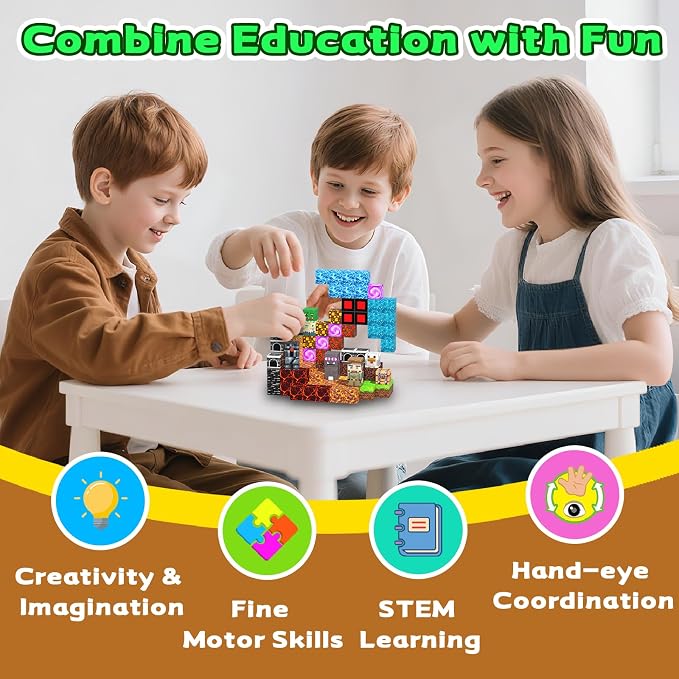 Magnetic Blocks, 150PCS Toys Building Cube Birthday Gifts for Kids | Magnetic Cubes, 0.8 inches Building Blocks, STEM Construction Toys Christmas Birthday Gifts for Kids Boys Girls