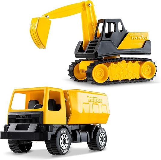 Tonka - Steel Classics Giga Series - Dump Truck & Excavator, 2-Pack - Amazon Exclusive