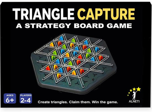 Strategy Board Game for Family Game Night - Fun Triangle Rubber Band Games for Kids Ages 6 and Up - Logic Challenge for 2-4 Players