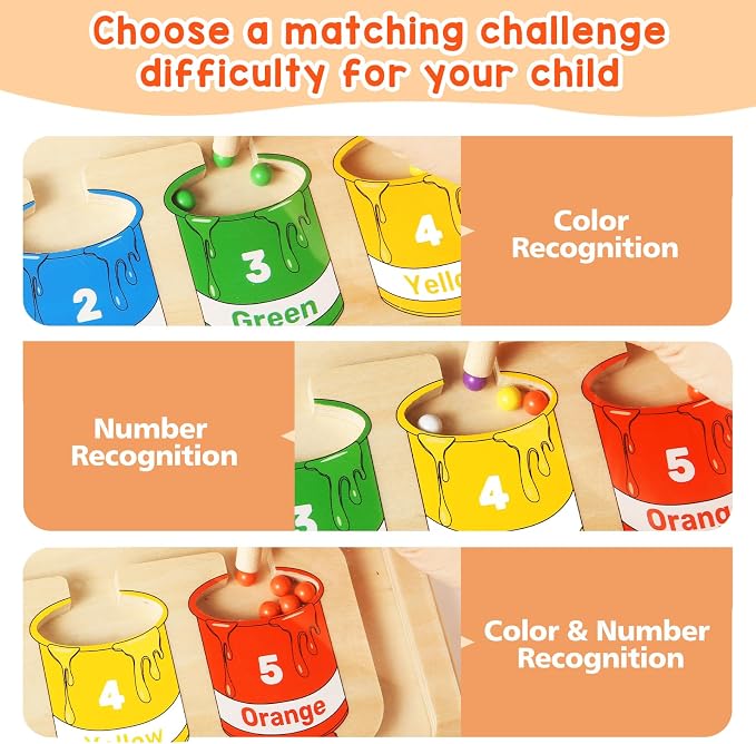 Magnetic Color and Number Maze, Montessori Toys Gift for 3-5 Year Boy Girl | Wooden Magnet Board Counting & Color Sorting Toddler Activities, Educational Fine Motor Skills Learning Toys Gifts for Kids