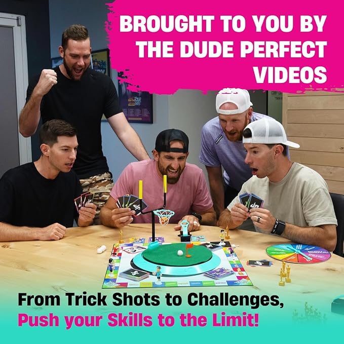 Dude Perfect Board Game with Soccer Add On; Action Packed Sports Challenges for Competitive Kids and Families | Perfect for Family Game Night; 2 to 5 Players; Ages 4 and up | With Soccer Expansion; Action Packed; Perfect for Family Game Night; 2 to 5 P...