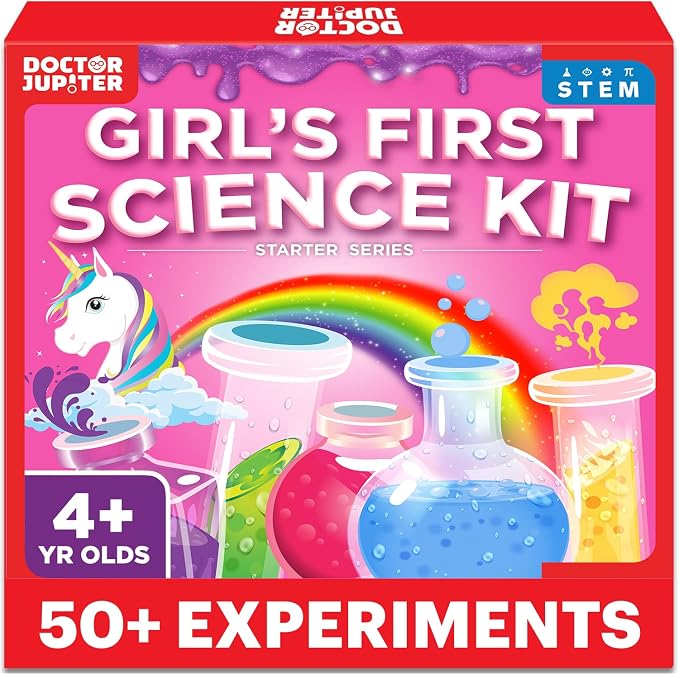 Doctor Jupiter Girls' First Science Experiments Kit for Kids Ages 4+ | Birthday Gift Ideas for Girls 4, 5, 6, 7, 8 Year Olds, Science Kits for Kids Ages 5-7, STEM Educational Toys