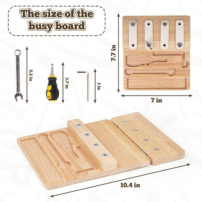 Busy Board,Montessori Screwdriver Board for Kids,Montessori Fine Motor Skills Toy, Screwd Tool Set, Sensory Toy for Toddlers,Educational Activity Set for Educational Preschool Gift for Boys