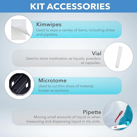 AmScope SP-14 Microscope Slide Preparation Kit - Includes Blank | Precision Tip Anti-Static Stainless Steel Lightweight Ergonomic Design