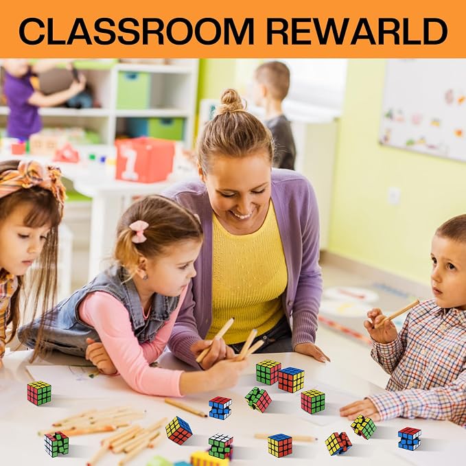 12 Pack Mini Cube Puzzles Perfect for Kids Birthday Party Favors, School Rewards, Classroom Prizes Stress Relief Toys and Easter or Christmas Stocking Stuffers Great as Goody Bag Fillers