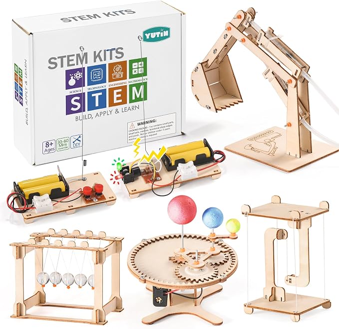STEM Science Kits for Kids Age 8-10 8-12, Wood Building Crafts Kits for Boy | STEM Toys for Ages 8-13 9 10 11 12-14 Year Old Gifts Ideas, Science Engineering Experiment Kit 5-7, 3D Puzzles Projects 10-12