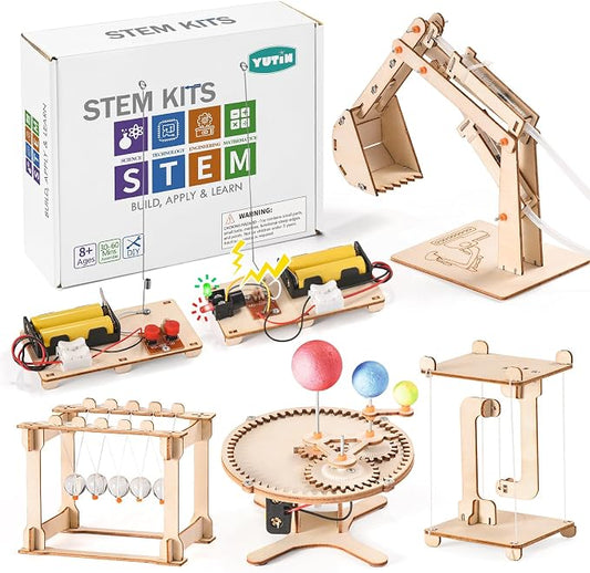 STEM Science Kits for Kids Age 8-10 8-12, Wood Building Crafts Kits for Boy | STEM Toys for Ages 8-13 9 10 11 12-14 Year Old Gifts Ideas, Science Engineering Experiment Kit 5-7, 3D Puzzles Projects 10-12
