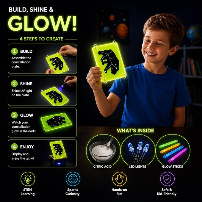 PW Glow in The Dark Science Experiment Kit for Kids, 15+ Amazing Science Experiments, STEM Learning for 8-12 Years Old, Birthday Gift for Boys & Girls Standard Multicolor | For 8-12 Year Olds, Learn Physics, Certified Safe, Birthday Gift For Boys and G...