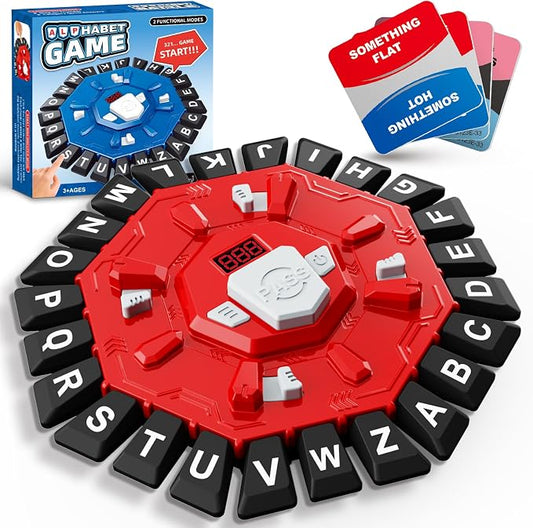 Word Game Family Board Game with Digital Display Timer for Kids and Adults | Fast-Paced 24-Letter Word Game with 2 Modes & 35 Cards for Family Game Nights and Parties, Ages 3 & Up, 2-8 Players