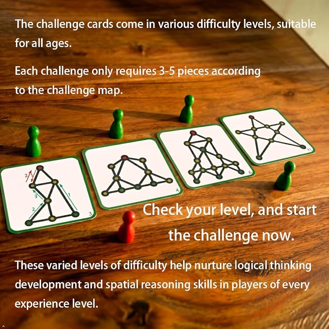 Original Strategy Board Game - 58 Unique Puzzles, Boost Logic and Problem Solving Skills, 1-2 Players, Easy-to-Learn Rules with 58 Challenges from Easy to Expert, Ages 8+, Educational fidget Game