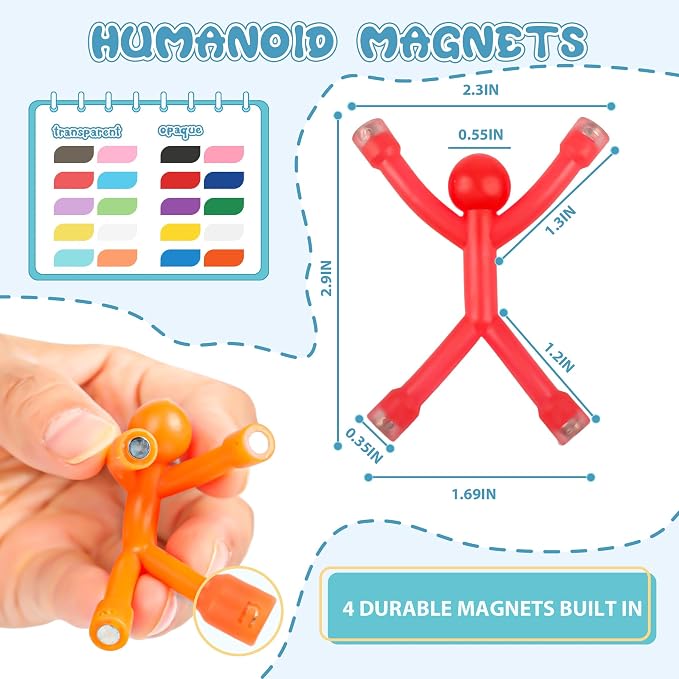 30Pcs Magnet Men, Magnetic Travel Toys, Cute Fidget Toys for Kids | Fun Magnet Airplane Car Road Trip Toddlers Activities Essential, Magnetic People Building Figures Decorative Gifts Stuffers