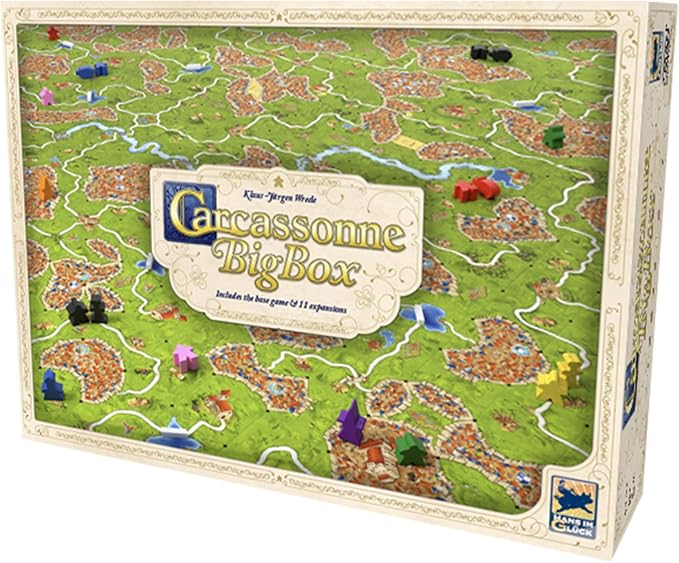 Carcassonne Big Box Board Game (2025 Edition) | Complete Tile Placement Strategy Game with 11 Expansions & Base, Family Fun for Kids & Adults, Ages 7+, 2-6 Players, 30 Mins