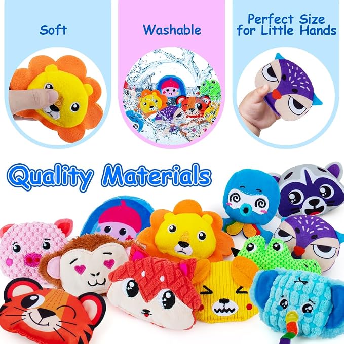 Sensory Bean Bag for Kids 12 Pack,Texture Beanbags Sensory Toys for Autism | Cute Animal Beanbags,Sensory Toys for Toddlers Kids Learning,Sensory Play Fine Motor Anxiety Relief