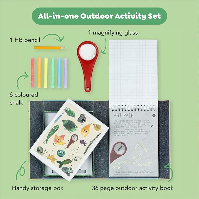 Tiger Tribe: Outdoor Adventure Set for Kids, Engaging Nature Exploration Activity Kit with Chalk, Magnifying Glass & More for Ages 5+