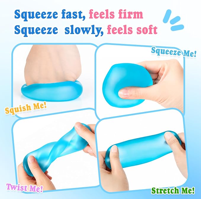 VISCOO 1 Pack Stress Cube, Slow Rising Cube Squishy for Stress Relief | Stress Balls for Adults Kids, Sensory Fidget Toy, Square Shape Squishy Balls for Classroom Prizes/ Party Favors (Blue)