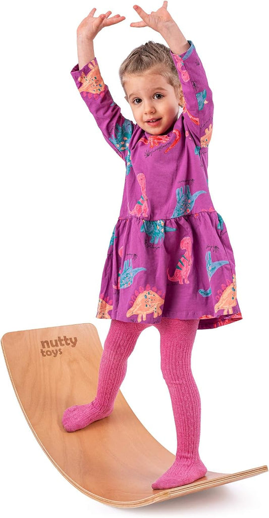 NUTTY TOYS Montessori Wooden Wobble Board for Kids & Adults -100% Natural Wood Balance Board, Waldorf Toddler Balancing Toy, Unique Boy Girl Open Ended Toy Best Valentines Day & Easter Gifts Idea 2026