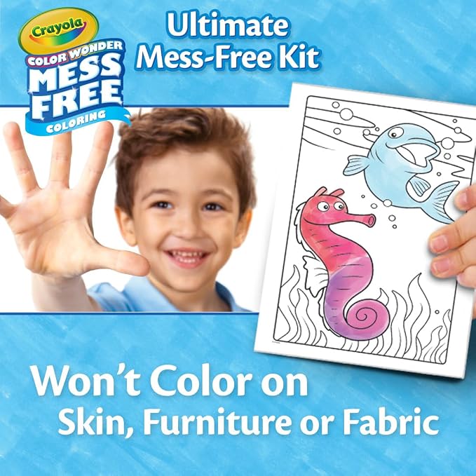 Crayola Color Wonder Mess Free Coloring Kit (50+ Pcs), Toddler Art Set, Mess Free Markers & Coloring Pages, Toddler Travel Activity, Gifts, 3+