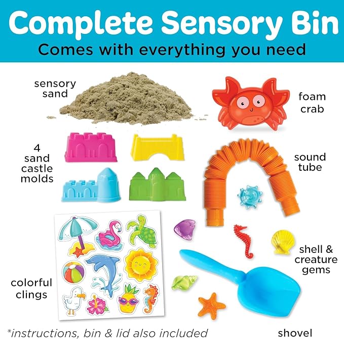 Creativity for Kids Sensory Bin: Beach - Toddler and Preschool Toys, Sensory Box with Toys for Toddlers, Kids Gifts for Toddler Boys and Girls (Ages 3+)