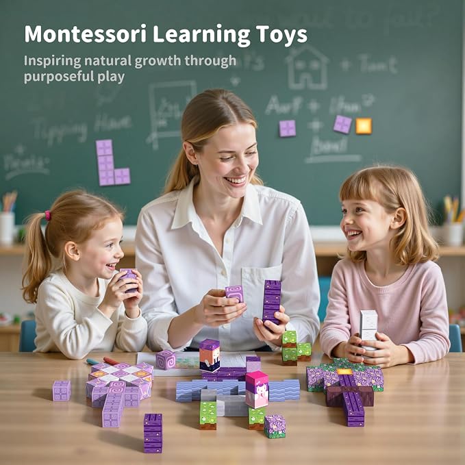 Magnetic Building Blocks 120PCS for Kids Boys Girls Ages 4-8 | Magnetic Cubes STEM Toy Set, Strong Magnets Construction Blocks, Educational Building Toy