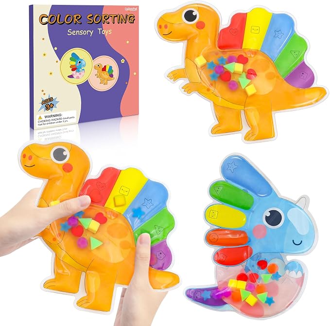Color Sorting Toys Sensory Toys for Toddlers - 2 Pack Fidget Toys for Preschool Learning Activities, Cute Animal-Shaped Educational Montessori Toy for Kids, Squeeze Toys for with Color Stacking
