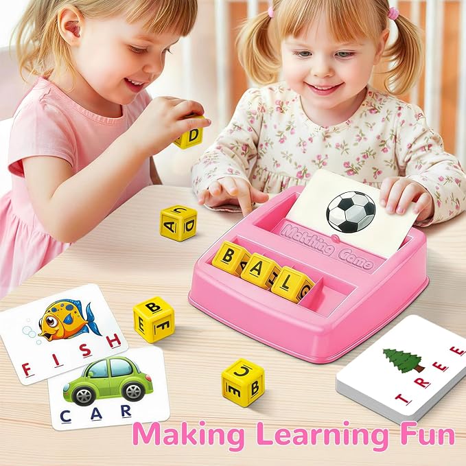 NARRIO Educational Toys for 3 4 5 Year Old Girl, Matching Letter Game Puzzles for Kids Ages 4-6, Preschool Learning Toys for Toddlers 2-4 Year Old Girl Gifts
