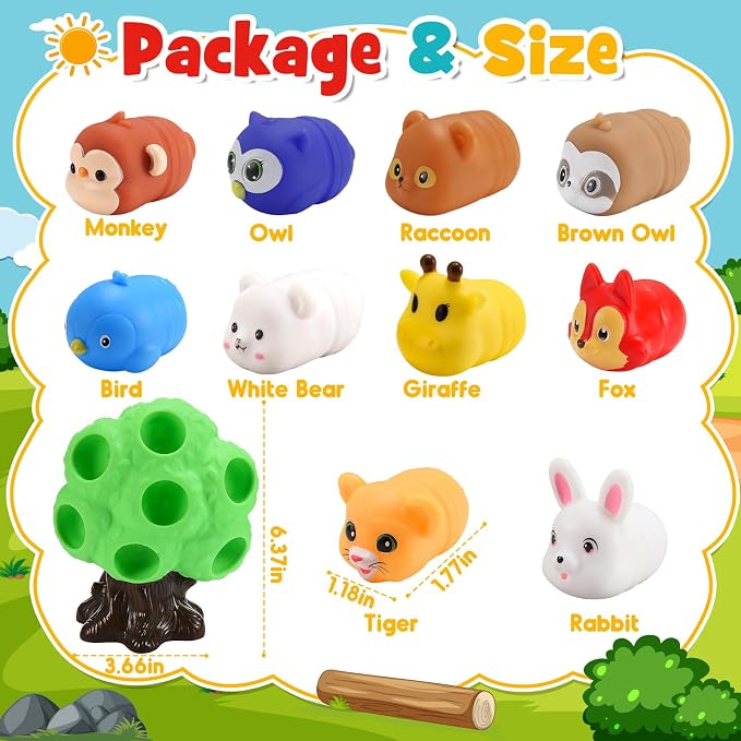 Gifts for 1-5 Year Old Boys, Toddler Toys Farm Animal Learning Toy for Toddlers 1-6 Forest Animal Playset Montessori Toys for 2-6 Girls Sensory Easter Birthday Gifts for Boys