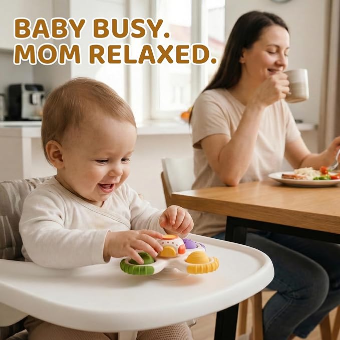 Pop Suction Cup Spinner Airplane Travel Toys for 1 Year Old Boy Girl | Novelty Spinning Tops Infant 12 18 Months,1 2 Year Old Boy Birthday Gift for Toddlers ,Sensory Baby Bath Toy Kids Ages 1-3