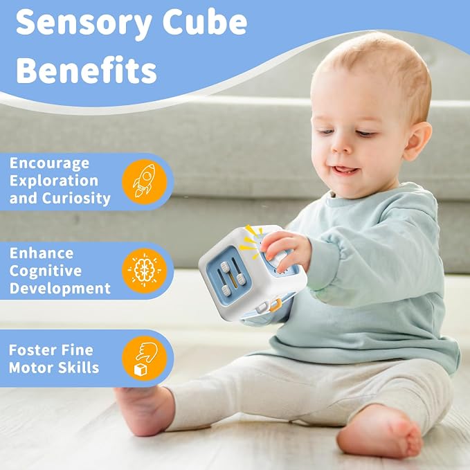 SOCBTNSO Montessori Busy Cube Travel Toy for Toddlers | Learning Fine Motor Skills, Birthday Gifts for 1 Year Old and 12 Months Baby