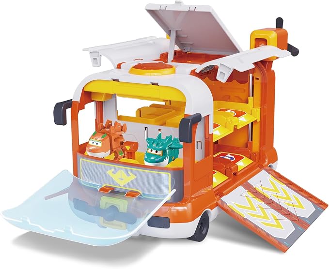 Super Wings Dinosaur Adventure Mini Base, Transforming Playset with Camping Scene & 2 Dino Bots STEGO & Tino, Season 9 Role Play Toys for Kids, Gifts for Boys & Girls Age 3+