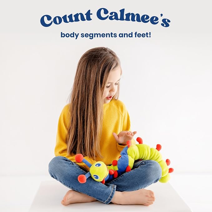 Calmee the Caterpillar Weighted Sensory Plush Toy for Kids, Breathing Exercise & Calming Tool for Focus and Emotional Regulation, SEL Mindfulness Toy for Home & Classroom. Soft, Durable, & Washable.