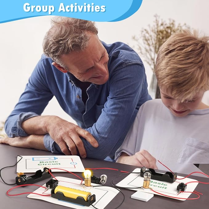 12 Bulk Electric Circuit Kit for Kids Age 8-12, Basic Circuits Science Light Bulb Experiments for Beginners, Class STEM Projects STEAM Activities, Classroom Educational Circuit Board Building Kits