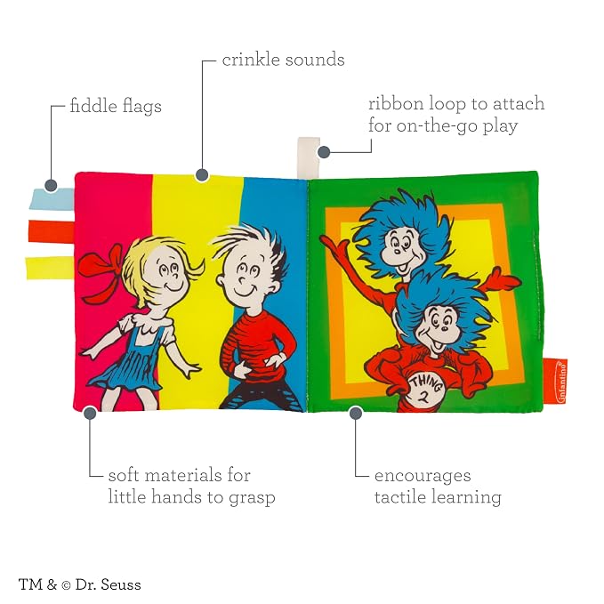 Infantino Soft Activity Books Dr. Seuss Cat in the Hat & Fox Socks, 2-Pack