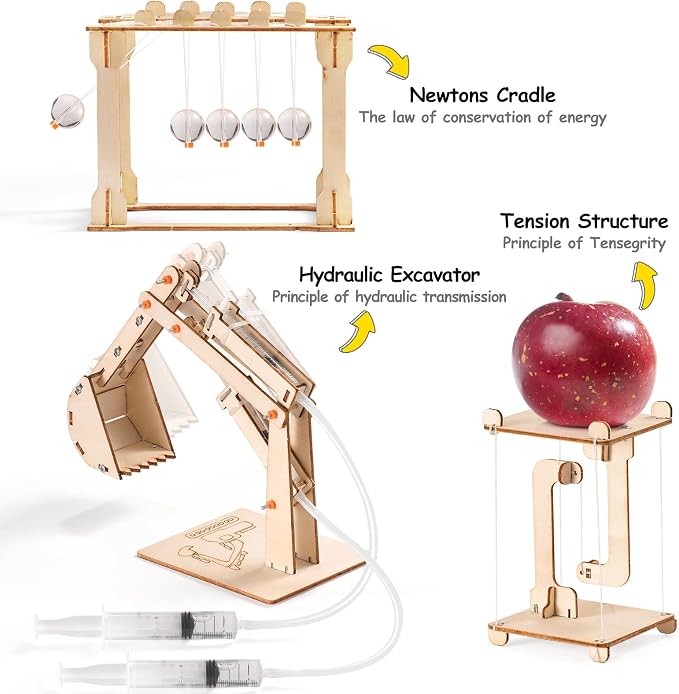 STEM Science Kits for Kids Age 8-10 8-12, Wood Building Crafts Kits for Boy | STEM Toys for Ages 8-13 9 10 11 12-14 Year Old Gifts Ideas, Science Engineering Experiment Kit 5-7, 3D Puzzles Projects 10-12