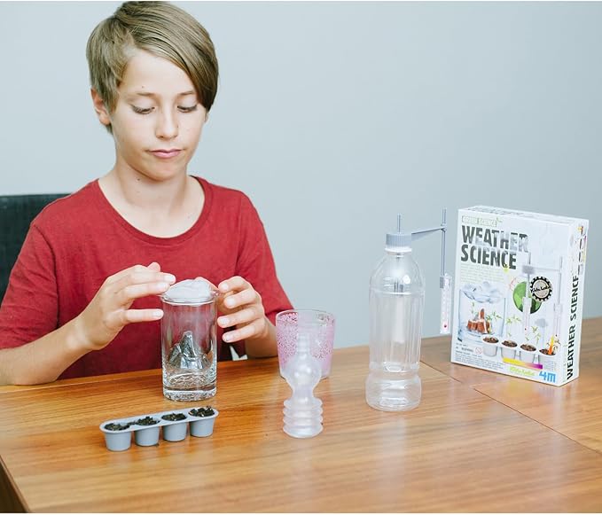 4M Green Science Weather Science Kit - DIY Mini Observatory & STEAM Toy | Explore static electricity, water cycles and cloud formation with this educational science lab for kids aged 5 and up