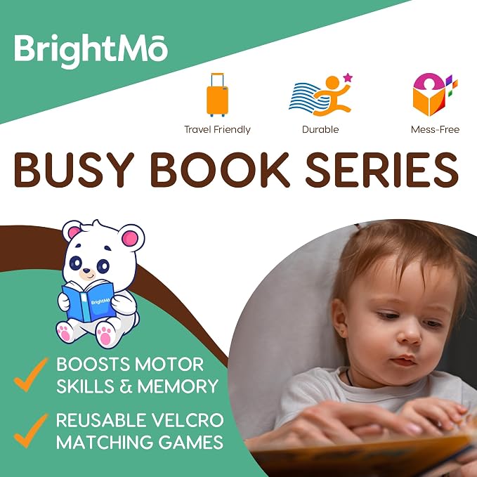 Montessori Busy Book Set (Dinosaur + Ocean) – Preschool Learning Activities for Ages 3+, Fine Motor Skills, Interactive Velcro Activity Kit, Travel Toy for Kids (2-in-1 Bundle)