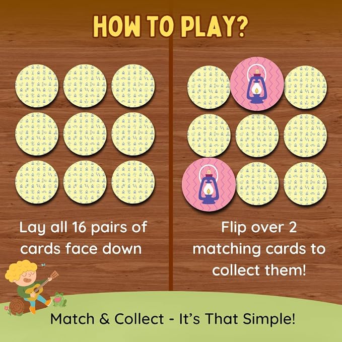 Matching Game - Memory Games for Kids Ages 4-8 - Memory Matching Games for Toddlers 3-5 - Kids Camping Toys - Preschool Board Game - Preschool Learning Activities - Easter Toys for Toddlers Gifts