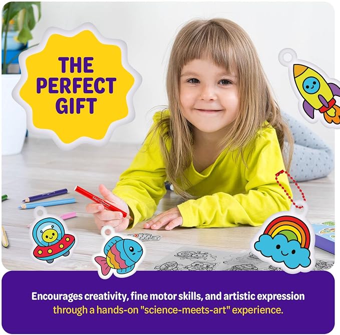 Shrinky Magic Craft Kit for Kids - Shrink Kit for Girls - Birthday Gift | Arts and Crafts for Kids Ages 4-8, 6-8, 8-12 - Gift for Girls 6 7 8 Year Old - Toys for Girls 8-10 - Gift for Boys Ages 6+