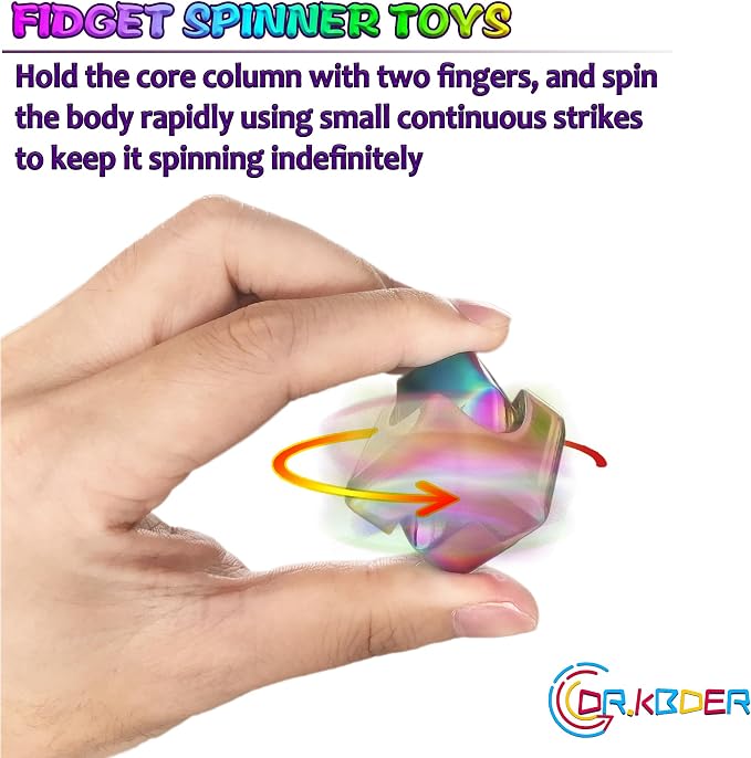 2 Pc Fidget Spinner Toys Cube Adults, Easter Basket Stuffers for Teens Metal EDC Cool Desk Gadgets Office Toys Small Anxiety Figette Sensory Toy, ADHD Tool Fingears Figet Stress Valentine Gift For Boy