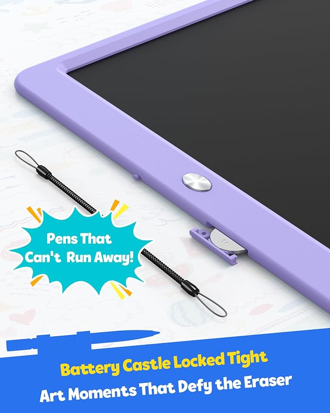 12 Inch LCD Writing Tablet for Kids, Coloring Drawing Pad, Mess Free Doodle Board, Airplane Travel Toys for Boys and Toddlers, Road Trip Essentials, Gifts for 3-8 Year Old Girls (Purple)