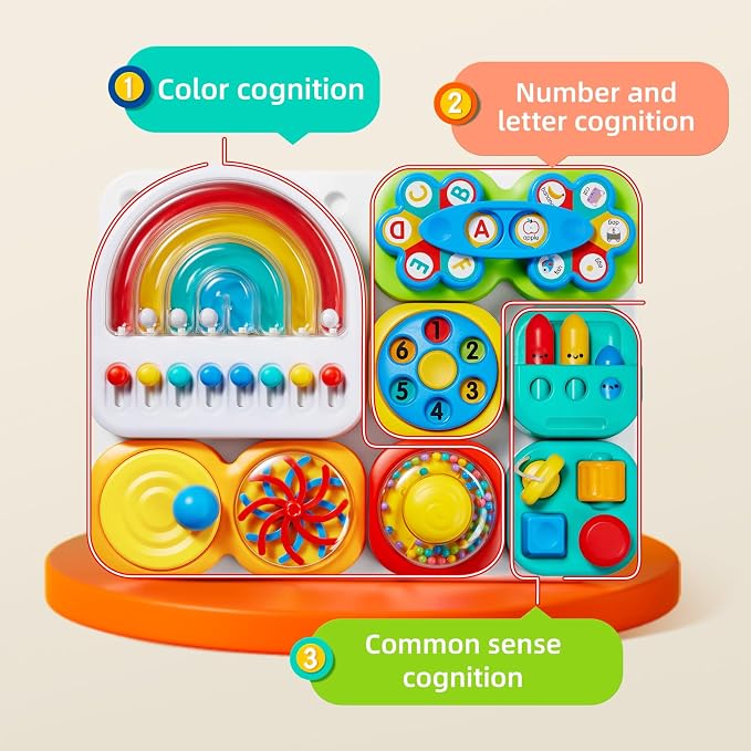 Busy Board 3.0 Detachable & Assemblable Toy for Toddlers 1+ | Portable Learning Activity Board with 7 Travel-Friendly Tools, Fine Motor Skills Development