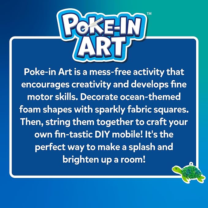 Skillmatics Poke-in Art – Underwater Animals, Wood Craft Kit, Gift for Kids | DIY Mess-Free Fun, Sea Animals, Fine Motor Skills, Screen-Free, Travel Activity, Boys & Girls Ages 4, 5, 6, 7, 8, 9